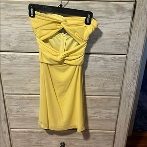 Hello Molly Yellow Strapless Sheath Dress